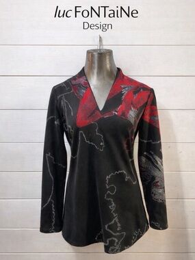 LUC FONTAINE – GRAPHIC PRINT TOP – SIZE 6